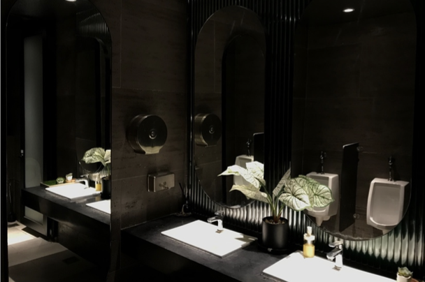 Restrooms at Hair Library